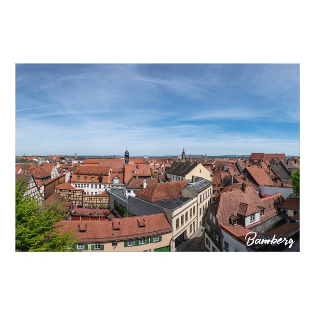 Foto Panorama vê a velha cidade de cima em Bamberg (Frente)