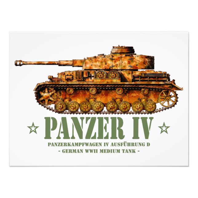 Foto Panzer IV Guerra Mundial 2.ª Divisão Média Alemã W (Frente)