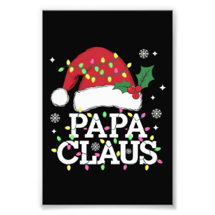 Foto Papa Claus Natal Luzes Pajama Correspondência Fami