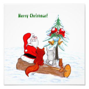 Foto Papai Noel com Raposa e Esquilo do Coelho