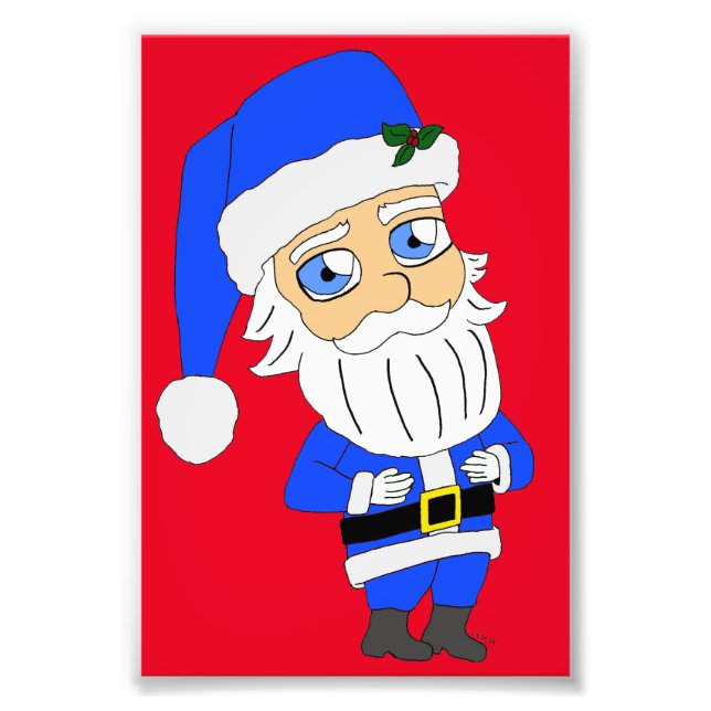 Foto Papai Noel de Terno Azul Chibi (Frente)