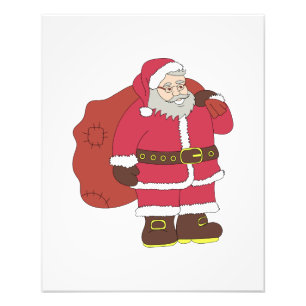 Foto Papai Noel em vermelho com saco de presentes e ócu