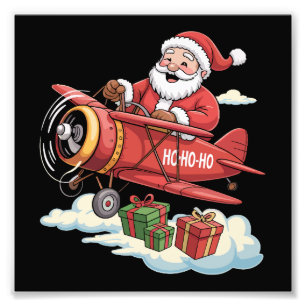 Foto Papai Noel piloto voando avião presente de Natal