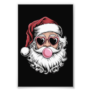 Foto Papai Noel Retro Com Óculos Soprando Bolha De Nata