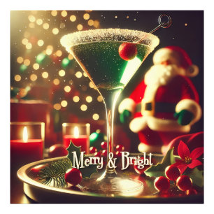 Foto Papai Noel Retro dos Anos 50 Martini Verde de Nata