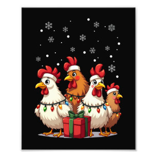 Foto Papais noeis de frango à luz do Natal Engraçados