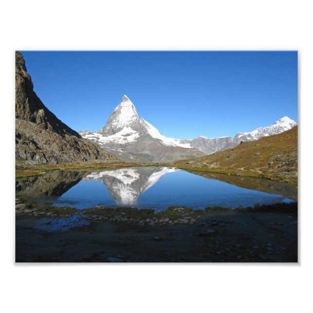 Foto Papel Fotográfico de reflexão Matterhorn Riffelsee (Frente)