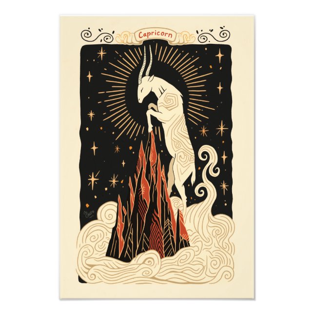 Foto Papel Fotográfico Satin Capricorn Celestial Zodiac (Frente)