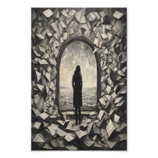 Foto Papers Flutuantes Monocromáticos Surrealistas