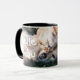 Foto para caneca personalizada de gata de cão