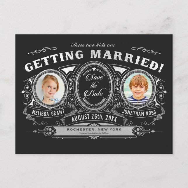 Foto para crianças Salve a data Cartões postais Si (Frente)