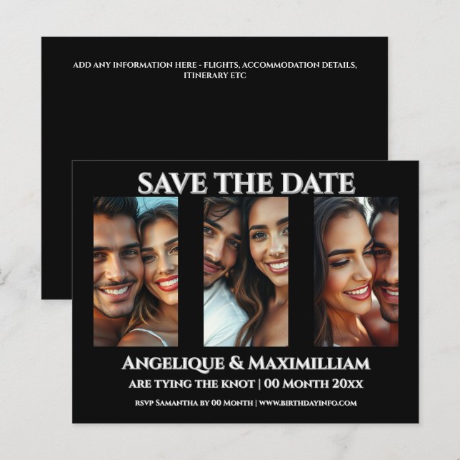 Foto para salvar o cartão de data elegante fotos m (Frente/Verso)