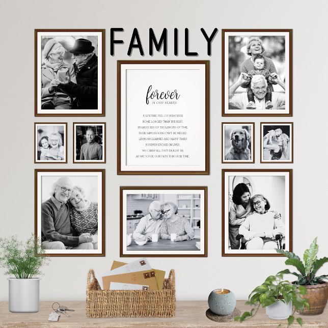Foto Para sempre em Nossos Corações Lembrar Arte de Mur (Emotional Family Memorial Sympathy Gift Forever in our Hearts Keepsake Home Decor Wall Art Print)