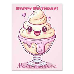 Foto Parabéns Dondurma Gelado Kawaii Cartoon
