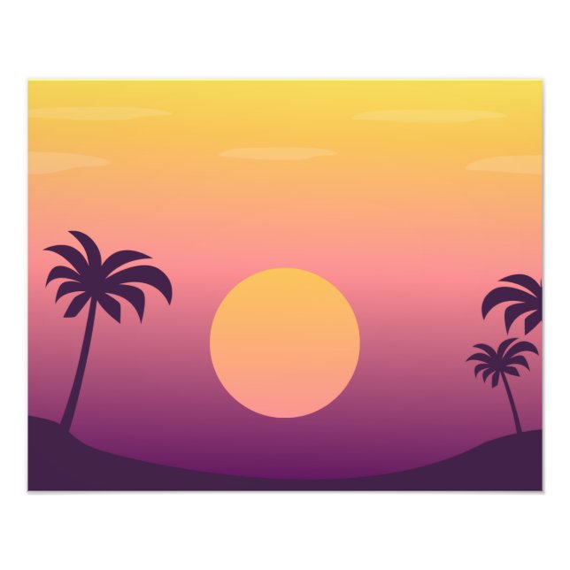 Foto Paraíso Tropical: Sunset com Palmeiras (Frente)