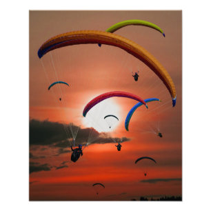 Foto Parapente por pôr do sol impressionante