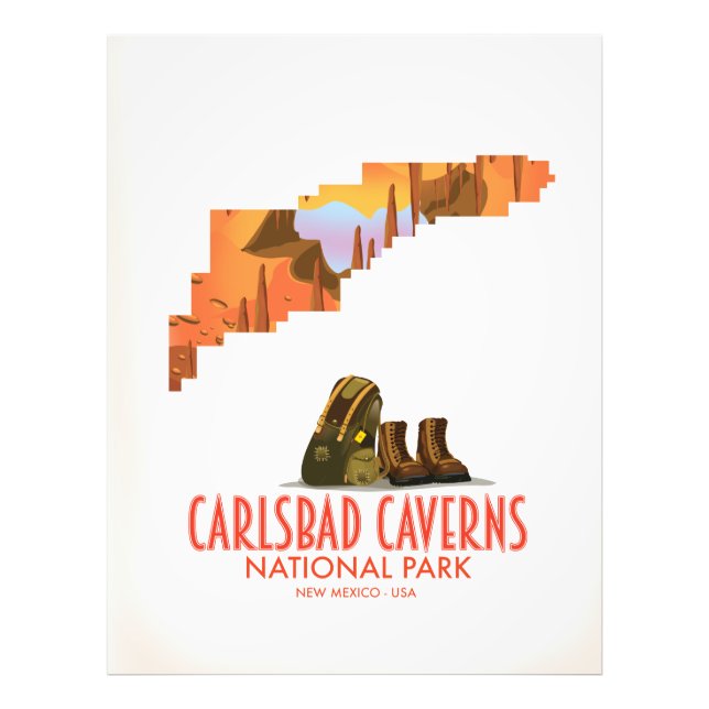 Foto parque nacional das cavernas de carlsbad mapa do n (Frente)