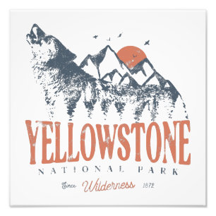 Foto Parque Nacional Yellowstone Wolf Mountains Vintage