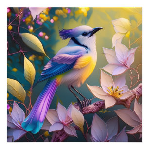 Foto Pássaro de Fantasia Amarelo Violet Tufado