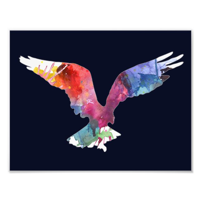 Foto Pássaro Eagle Spirit. Totem. Arte de Aquarela (Frente)