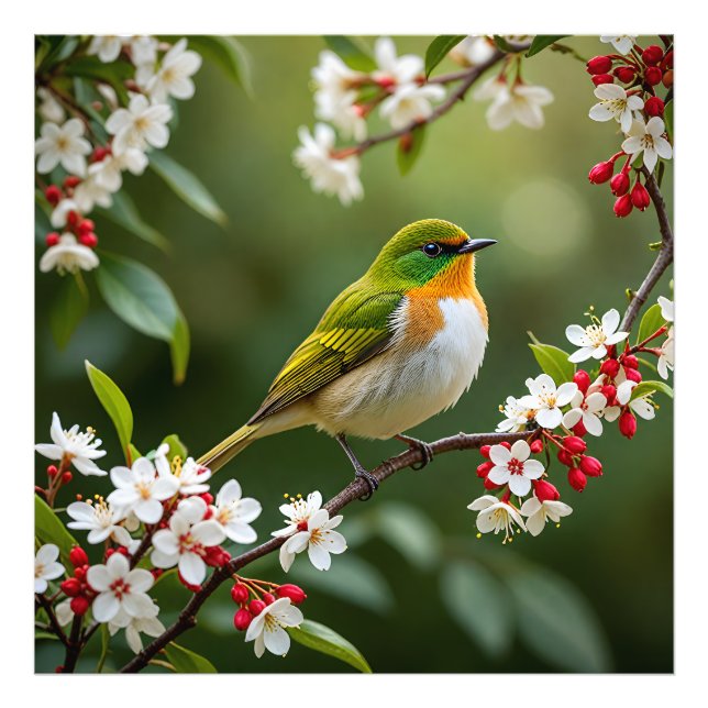 Foto Pássaro Encantador de Blossomas (Frente)