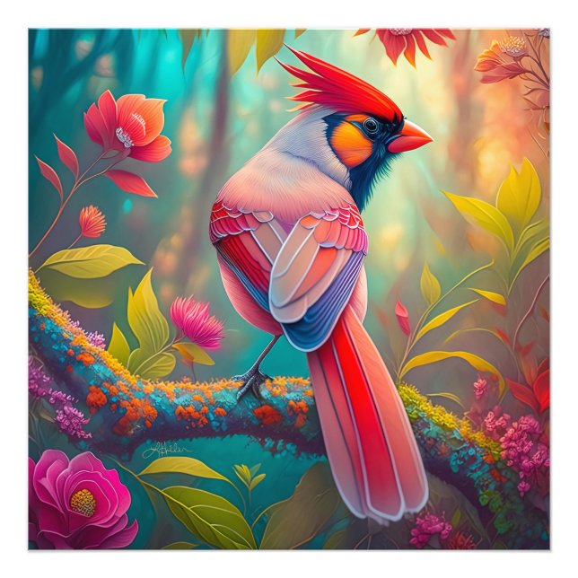 Foto Pássaro Fantasia Cardinal Macho (Frente)