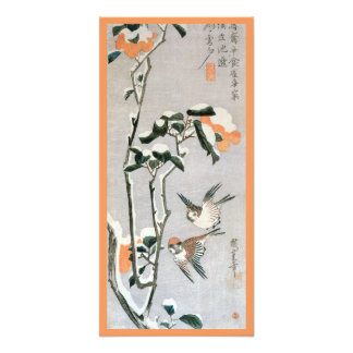 Foto Pássaros e Camélia na Neve por Ando Hiroshige