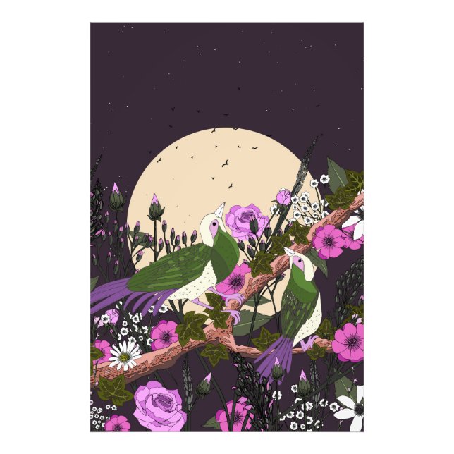 Foto Pássaros Nas Flores (Frente)