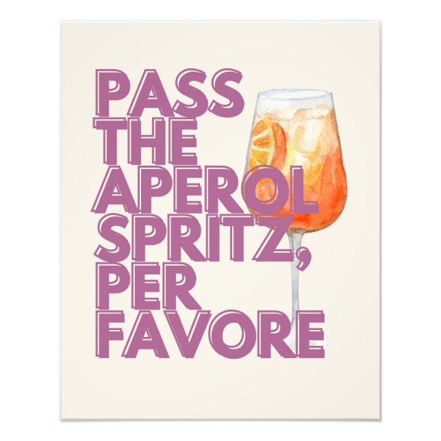 Foto Passe o Impressão Aperol Spritz | Cocktail italian (Frente)