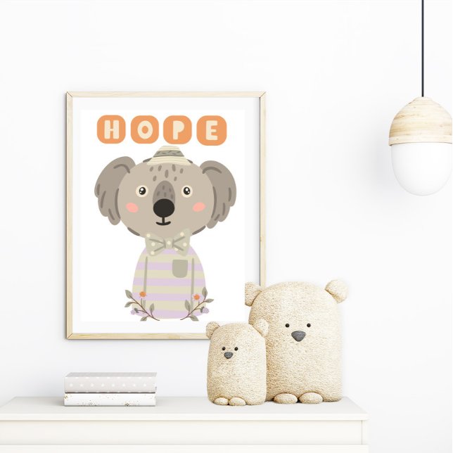 Foto Pastel Watercolor Cute Hope koala Poster (Criador carregado)