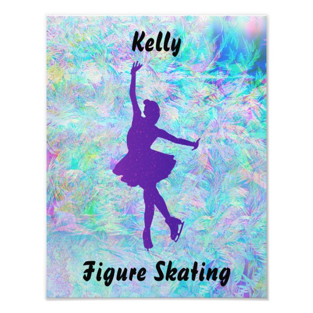 Foto Patinadora Artística Roxa no Gelo Congelado (Frente)