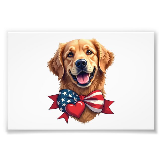 Foto Patriotic Golden Retriever Lover Vintage Shirt (Frente)