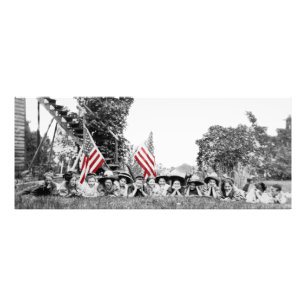 Foto Patriotic Group Women American Flag Circa 1910