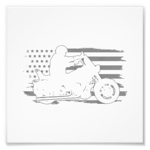 Foto Patriótica Motorcycle Vintage American Flag Biker