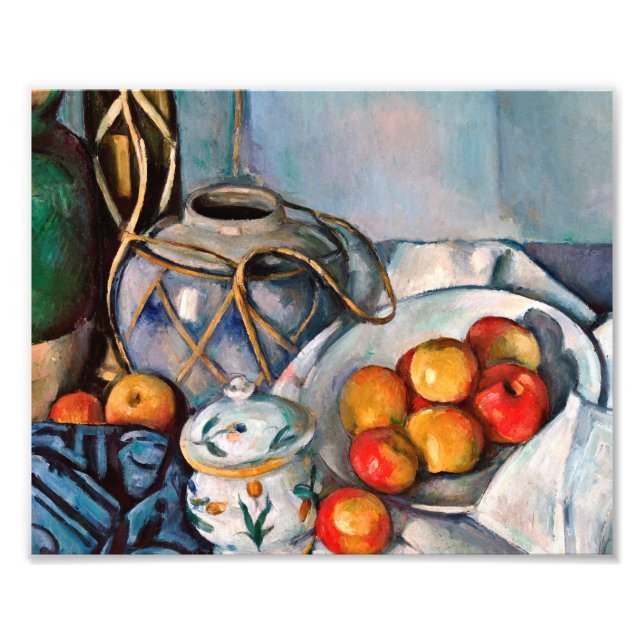 Foto Paul Cezanne - A Vida Continua Com Maçãs (Frente)