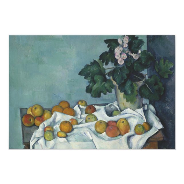 Foto Paul Cezanne - A Vida Estática com Maçãs e um Pote (Frente)