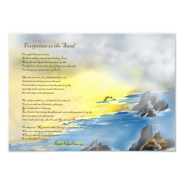 Foto Pegadas no impressão de areia (Frente)