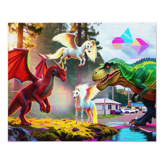 Foto Pégasus, Dragão, Dinossauro míticos e pré-históric (Frente)