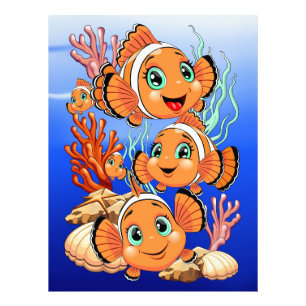 Foto Peixe palhaço Desenho animado Fofo Família Subaquá