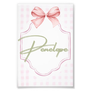 Foto Penelope Baby Girl Personalizado Gingham
