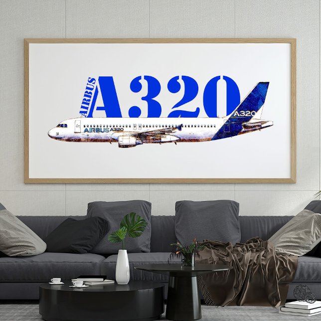 Foto Perfil de desenho de aquarela da aeronave A320 (Criador carregado)