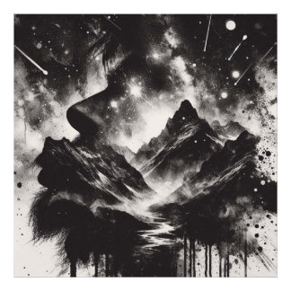 Foto Perfil do Homem de Exposição Dupla com o Mountain 