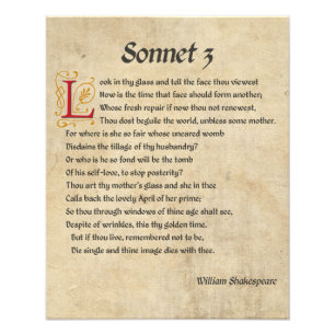 Foto Pergaminho Shakespeare Sonnet 3