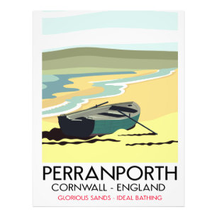 Foto Perranporth Cornwall poster de viagens à beira-ma