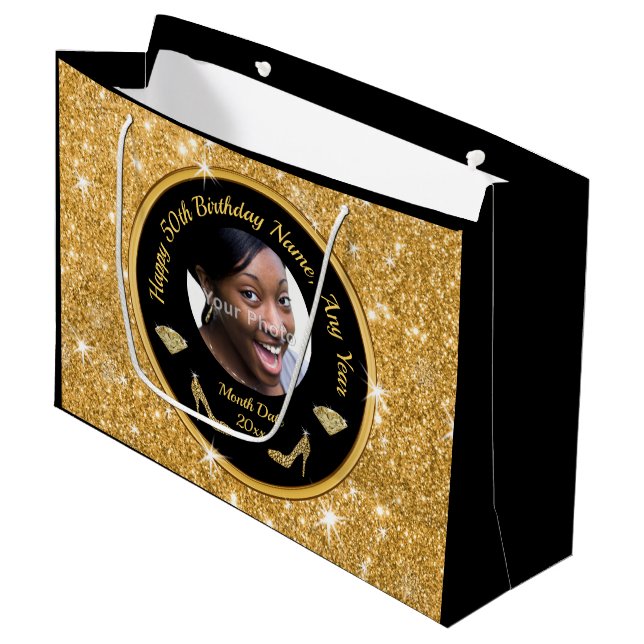 Foto personalizada, 50ª Sacolas de Presente de Ani (Frente inclinada)