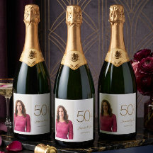 Foto Personalizada 50º Aniversário Dourado Branco