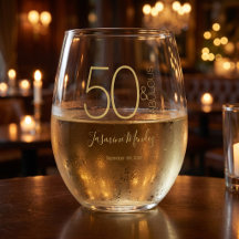 Foto Personalizada 50º Aniversário Dourado Branco 