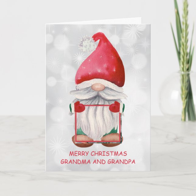 Foto Personalizada Com Cartão Gnomo De Aquarela (Frente)