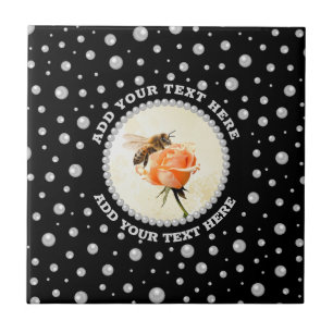 Foto Personalizada com Círculo de Pérolas em Preto