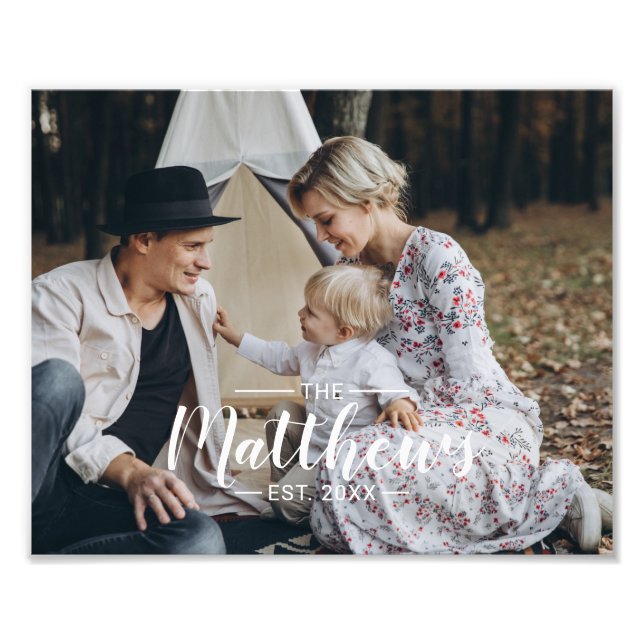 Foto personalizada com nome de família e ano estab (Frente)